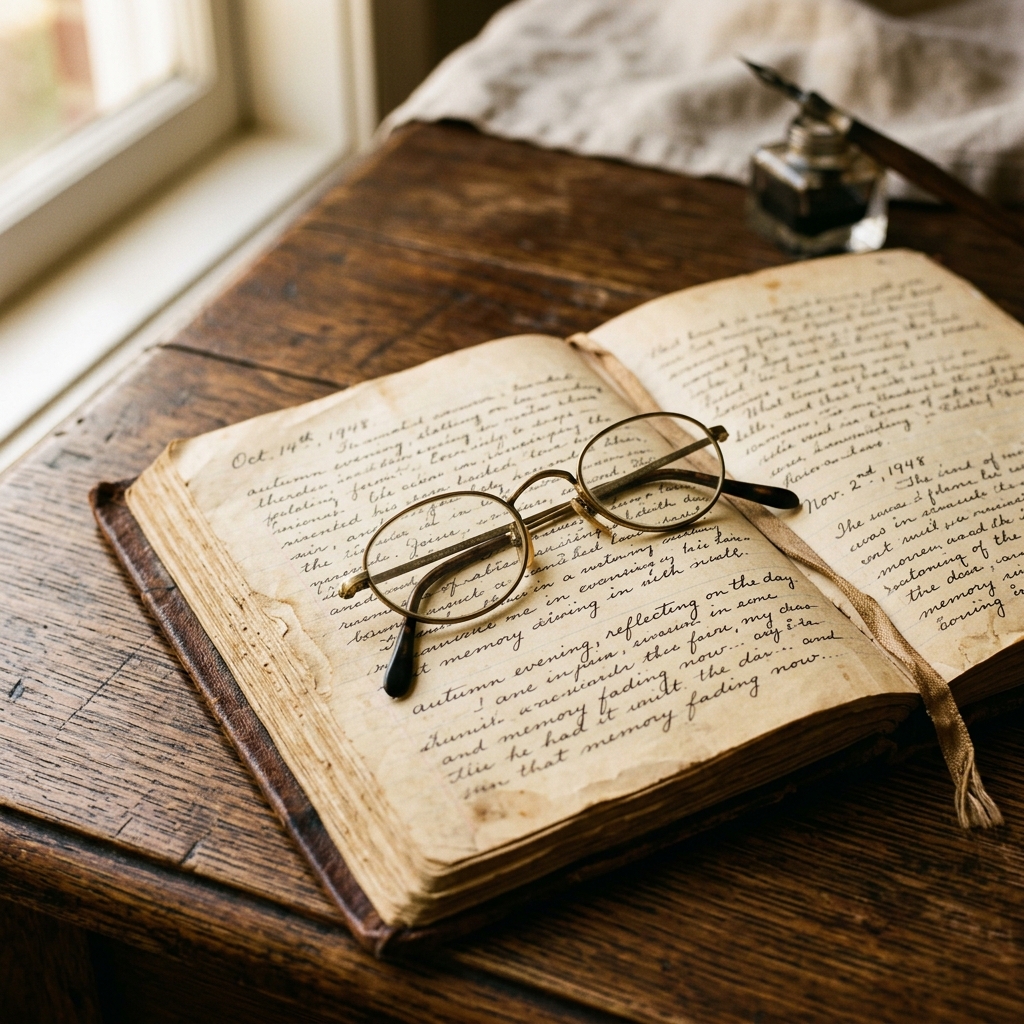 Óculos e livro antigo